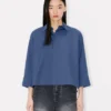 3/4 Sleeves Shirt in Poplin Cotton