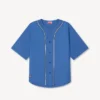 Boke Flower 2.0′ Baseball Short Sleeve Shirt in Cotton Poplin