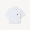 Boke Flower 2.0′ Embroidered Short Slevee Shirt in Cotton Poplin