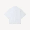 Boke Flower 2.0′ Embroidered Short Slevee Shirt in Cotton Poplin