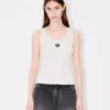 Boke Flower 2.0′ Embroidered Tank Top in Mixed Viscose