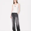 Boke Flower 2.0′ Embroidered Tank Top in Mixed Viscose