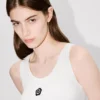 Boke Flower 2.0′ Embroidered Tank Top in Mixed Viscose