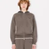 Boke Flower 2.0′ Embroidered Zip-Up Hoodie in Cotton and Wool