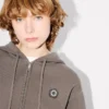 Boke Flower 2.0′ Embroidered Zip-Up Hoodie in Cotton and Wool