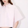 Boke Flower 2.0′ Short Dropped Shoulders Shirt in Cotton Poplin