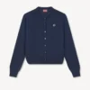 Boke Flower’ Embroidered Cardigan in Merino Wool