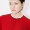 Boke Flower’ Embroidered Cardigan in Merino Wool