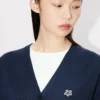 Boke Flower’ Embroidered Cardigan in Merino Wool