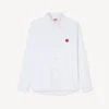 Boke Flower’ Embroidered Casual Shirt in Cotton Oxford