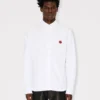 Boke Flower’ Embroidered Casual Shirt in Cotton Oxford