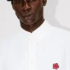 Boke Flower’ Embroidered Casual Shirt in Cotton Oxford