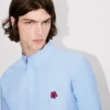 Boke Flower’ Embroidered Casual Shirt in Cotton Oxford