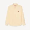 Boke Flower’ Embroidered Casual Shirt in Seersucker Cotton