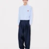 Boke Flower’ Embroidered Casual Shirt in Seersucker Cotton