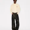Boke Flower’ Embroidered Casual Shirt in Seersucker Cotton