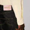 Boke Flower’ Embroidered Casual Shirt in Seersucker Cotton