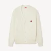 Boke Flower’ Embroidered Knit Cardigan in Cotton Wool