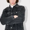 Boke Flower’ Embroidered Trucker Jacket in Japanese Denim