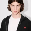 Boke Flower’ Embroidered Zipped Hoodie in Cotton