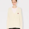 Boke Flower’ Loose Knit Cardigan in Cotton and Wool