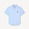 Boke Flower’ Short Sleeve Shirt in Cotton Oxford