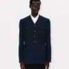 Collarless Military Jacket
