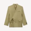 Double Breasted Kimono Tailored Jacket in Virgin Wool