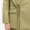 Double Breasted Kimono Tailored Jacket in Virgin Wool