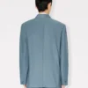 Double Breasted Tailored Kimono Jacket in Virgin Wool