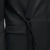 Double Breasted Tailored Kimono Jacket in Virgin Wool