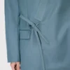 Double Breasted Tailored Kimono Jacket in Virgin Wool