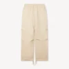 Elasticated Pants in Herringbone Cotton
