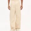 Elasticated Pants in Herringbone Cotton