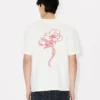 Kenzo Archive Rose’ Embroidered Outlined T-Shirt in Cotton