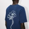 Kenzo Archive Rose’ Embroidered Outlined T-Shirt in Cotton