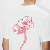 Kenzo Archive Rose’ Embroidered Outlined T-Shirt in Cotton
