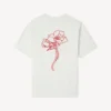 Kenzo Archive Rose’ Embroidered Outlined T-Shirt in Cotton