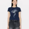 Kenzo Archive Rose’ Outlined T-Shirt in Cotton