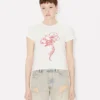 Kenzo Archive Rose’ Outlined T-Shirt in Cotton