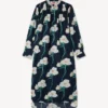 Kenzo Archive Rose’ Oversized Pleated Long Dress in Coton and Slik