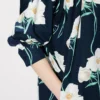 Kenzo Archive Rose’ Oversized Pleated Long Dress in Coton and Slik
