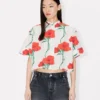 Kenzo Archive Rose’ Short Sleeve Shirt in Cotton Poplin