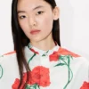 Kenzo Archive Rose’ Short Sleeve Shirt in Cotton Poplin