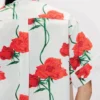 Kenzo Archive Rose’ Short Sleeve Shirt in Cotton Poplin