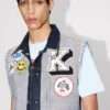 Kenzo Badges’ Cut off Trucker in Japanese Denim