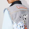 Kenzo Badges’ Cut off Trucker in Japanese Denim