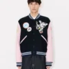 Kenzo Badges’ Embroidered Varsity Jacket in Wool