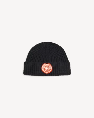 Kenzo Boke Heart’ Embroidered Beanie in Wool and Cotton