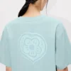Kenzo Boke Heart’ Embroidered Loose T-Shirt in Cotton